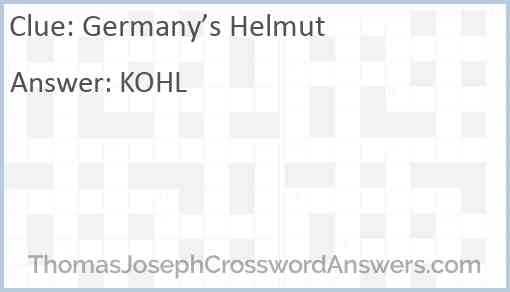 Germany’s Helmut Answer