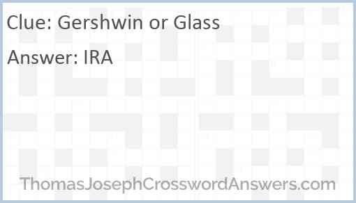 Gershwin or Glass Answer