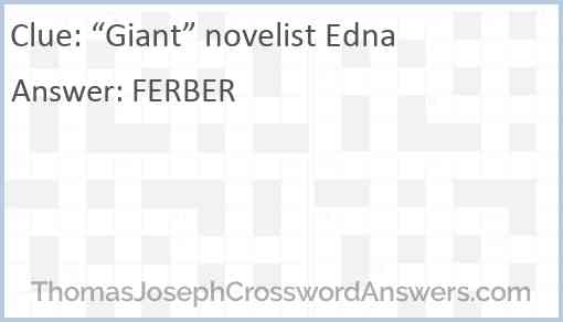 “Giant” novelist Edna Answer