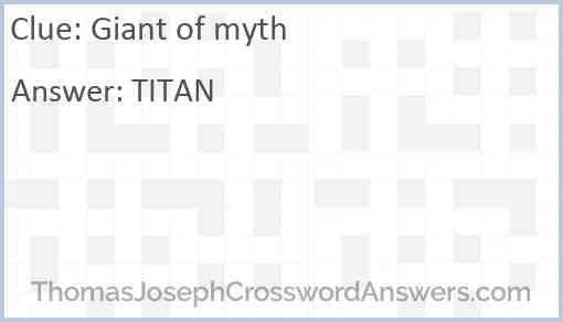 Giant of myth Answer
