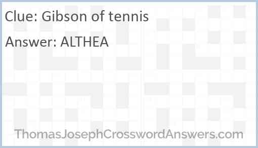 Gibson of tennis Answer