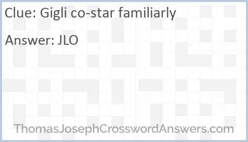 Gigli co-star familiarly Answer