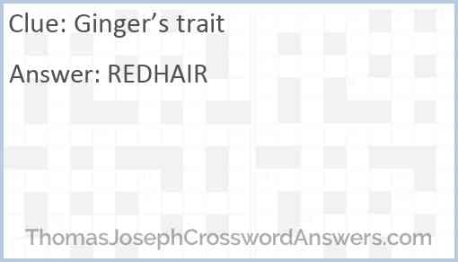 Ginger’s trait Answer