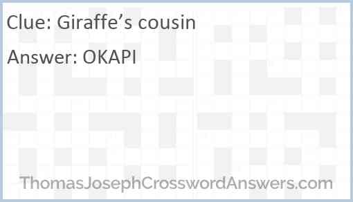 Giraffe’s cousin Answer