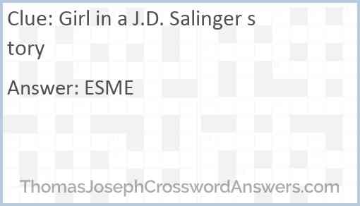 Girl in a J.D. Salinger story Answer