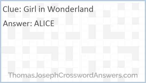 Girl in Wonderland Answer