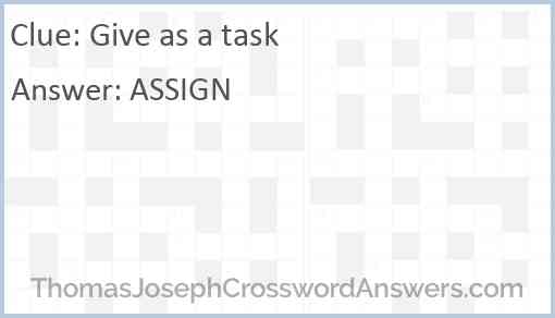 Give as a task Answer