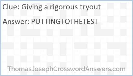 Giving a rigorous tryout Answer