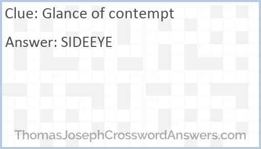 Glance of contempt Answer