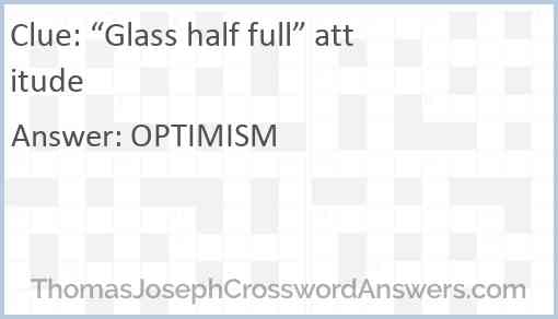 “Glass half full” attitude Answer