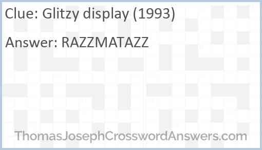 Glitzy display (1993) Answer