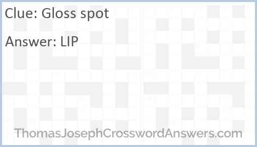 Gloss spot Answer