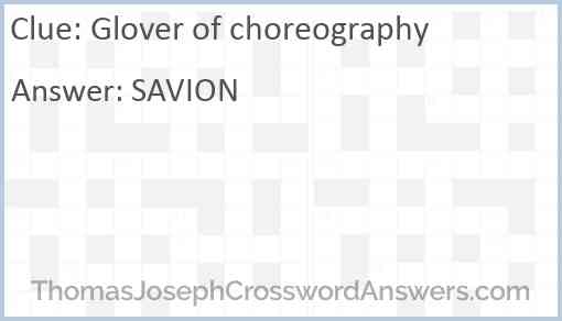 Glover of choreography Answer