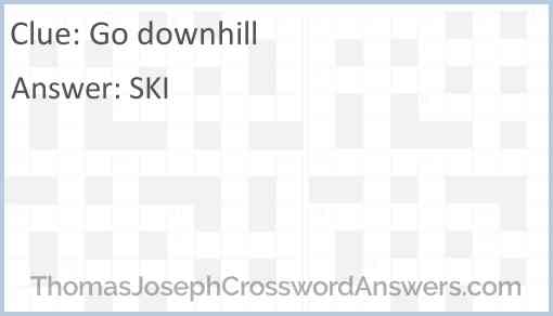 Go downhill Answer