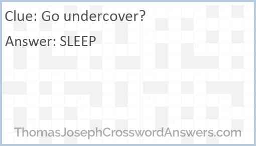 Go undercover? Answer