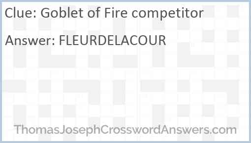Goblet of Fire competitor Answer