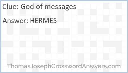God of messages Answer