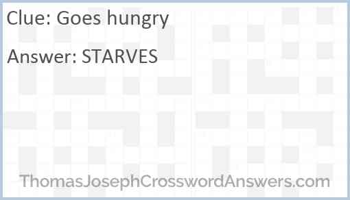 Goes hungry Answer