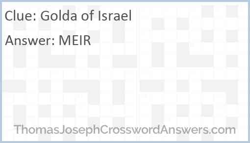 Golda of Israel Answer