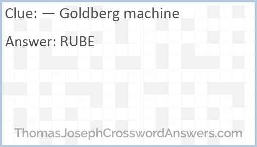 — Goldberg machine Answer