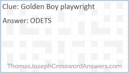 Golden Boy playwright Answer