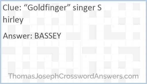 “Goldfinger” singer Shirley Answer
