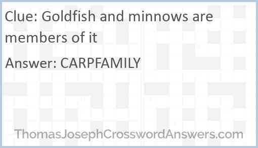 Goldfish and minnows are members of it Answer