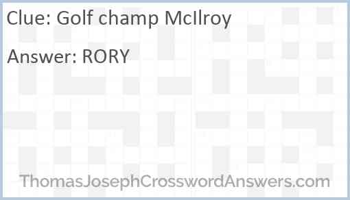 Golf champ McIlroy Answer