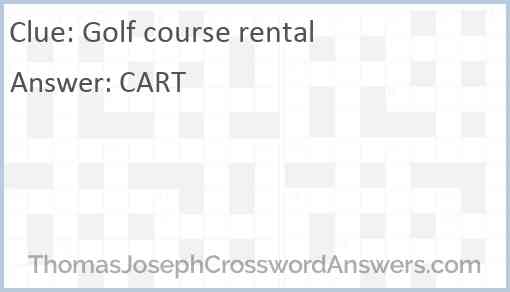 Golf course rental Answer