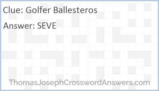 Golfer Ballesteros Answer