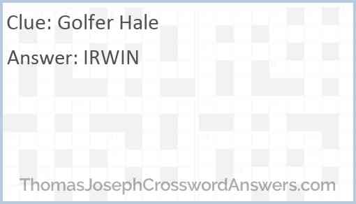 Golfer Hale Answer