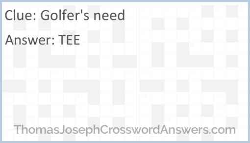 Golfer’s need Answer