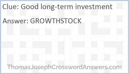 Good long-term investment Answer