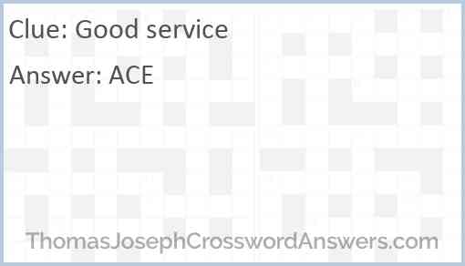 Good service Answer