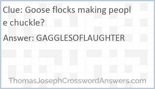 Goose flocks making people chuckle? Answer