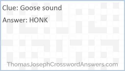 Goose sound Answer