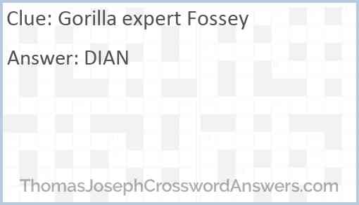 Gorilla expert Fossey Answer