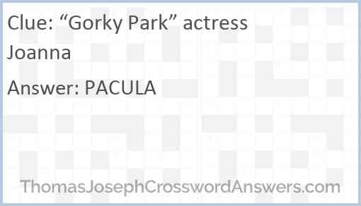 “Gorky Park” actress Joanna Answer