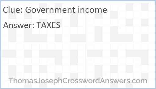 Government income Answer