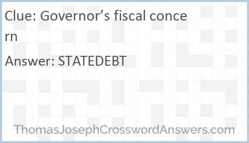 Governor’s fiscal concern Answer