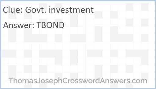 Govt. investment Answer