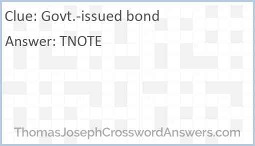 Govt.-issued bond Answer