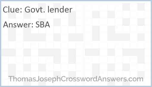 Govt. lender Answer