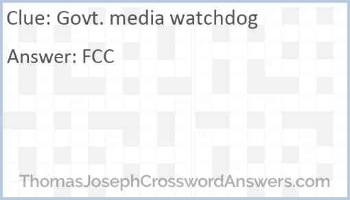 Govt. media watchdog Answer