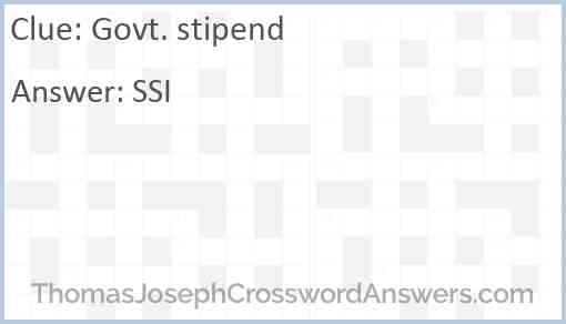 Govt. stipend Answer