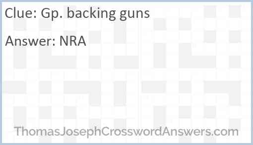 Gp. backing guns Answer