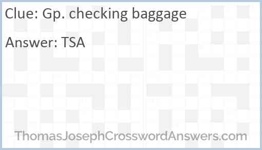 Gp. checking baggage Answer