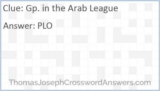 Gp. in the Arab League Answer