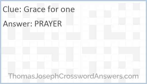 Grace for one Answer