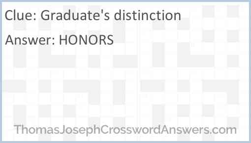 Graduate’s distinction Answer